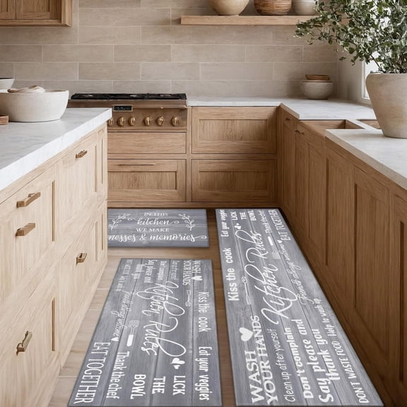 Farmhouse Kitchen Rug Sets of 3 Piece Non Slip Kitchen Rugs and Mats Washable Kitchen Mats for Kitchen Floor Mat Carpet Runner Rugs for Hallway Laundry Decor