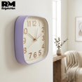 thumbnail image 4 of Reloj de Pared Cuadrado 21 cm Vintage Colores Pastel Silencioso lila YC038467, 4 of 6