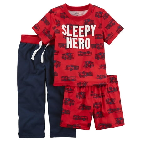 Carter's Baby Boys' 3-Piece Sleepy Hero Poly PJs, 18 Months