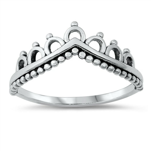 Cute Scalloped Tiara Crown Ring .925 Sterling Silver Band Jewelry Female Male Unisex Size 7