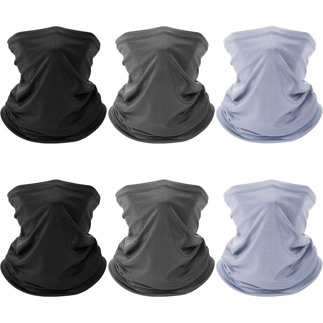 Lot de 6 Cache-Cou Cagoule Bandana Masque Facial Respirant Protection Solaire pour Hommes Femmes