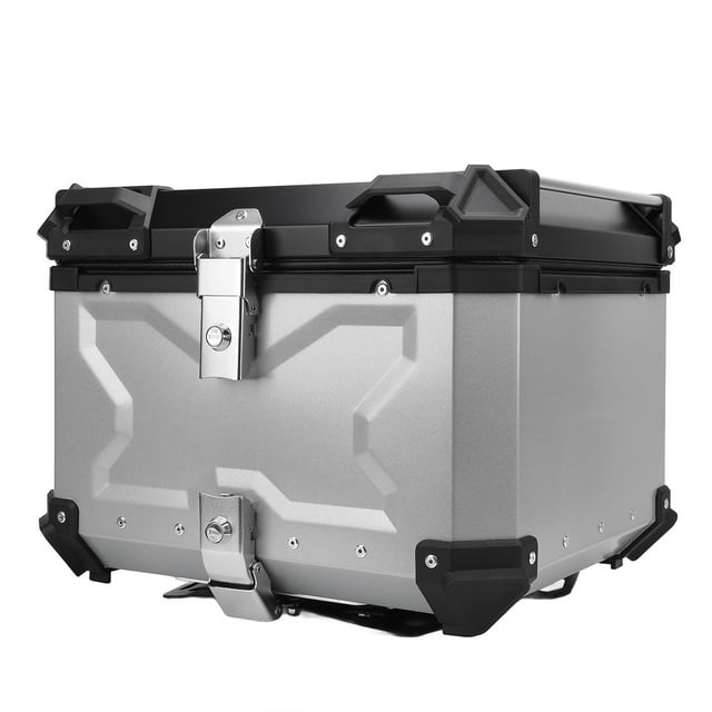 Aluminum Alloy Motorcycle Top Case 55L Waterproof with Safety Lock Helmet Storage for Scooters and Motorcycles
