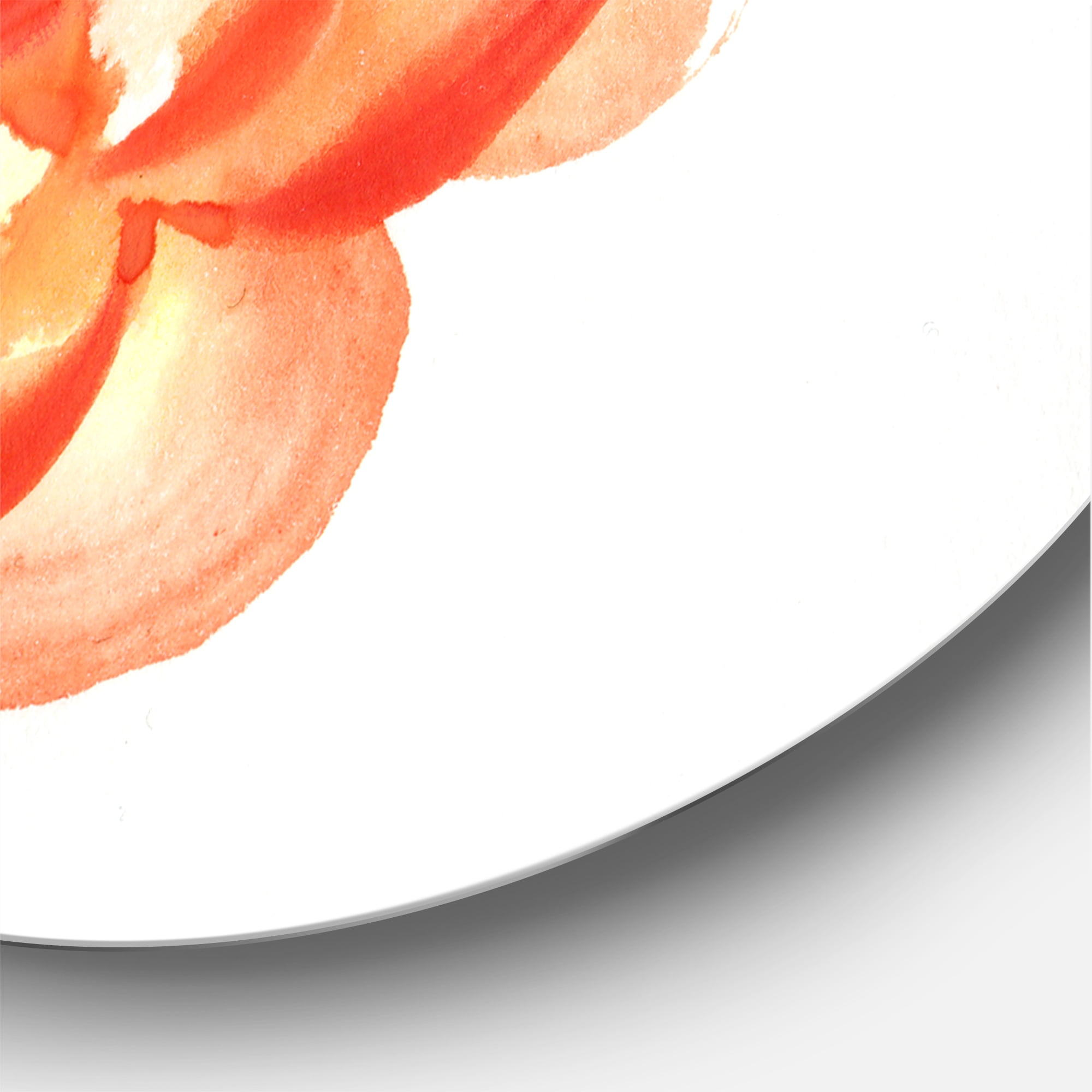 Designart 'Ancient Detail of A Orange Lotus' Traditional Circle Metal Wall Art 11x11 - Disc of 11