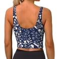 thumbnail image 4 of Goofa Plant Printed Sports Bras for Women, High Impact Running Bra Workout Crop Tank Tops Longline Sports Bra Push up-Small, 4 of 9