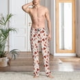 thumbnail image 6 of Lsque Autumn Brown Butterfly Print Men's Pajama Pants, Lounge Pant - Comfortable Home Wear,Elastic Waistband, Stylish Design-X-Large, 6 of 9