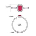 thumbnail image 5 of TimeLe$$ Classics Round and Emerald Cut Natural Ruby Gemstone Ring in 14K White Gold (Size: 5), 5 of 6