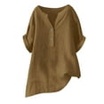 thumbnail image 3 of Blouse Ample à Boutons pour Femmes, Manches Courtes, Décontractée, 3 of 3