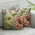 thumbnail image 2 of ARISTURING  Vintage Flower Throw Pillow Covers Peony Rose Home Decorative Pillow Covers Retro 2pcs Square Decorative Cushion Covers, White, 2 of 6