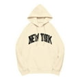 thumbnail image 4 of XIAONU Womens Hoodies Retro Letter Print Hooded Fleece Sweatshirt Peasure Long Sleeve With Pocket Drawstring Hoodie, 4 of 4