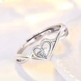 thumbnail image 3 of Ratan Gems Heart Shape White Moissanite Ring, 925 Solid Silver, 3 of 5