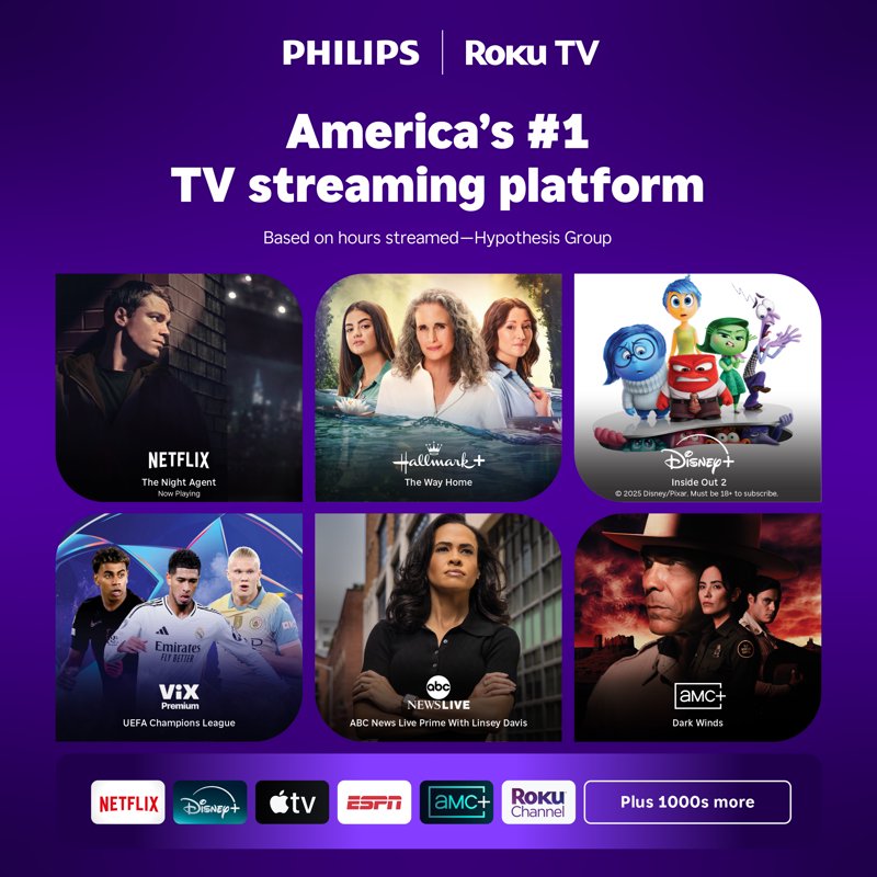 Philips 32" Class HD (720P) Smart Roku Borderless LED TV (32PFL6452/F7) gallery view