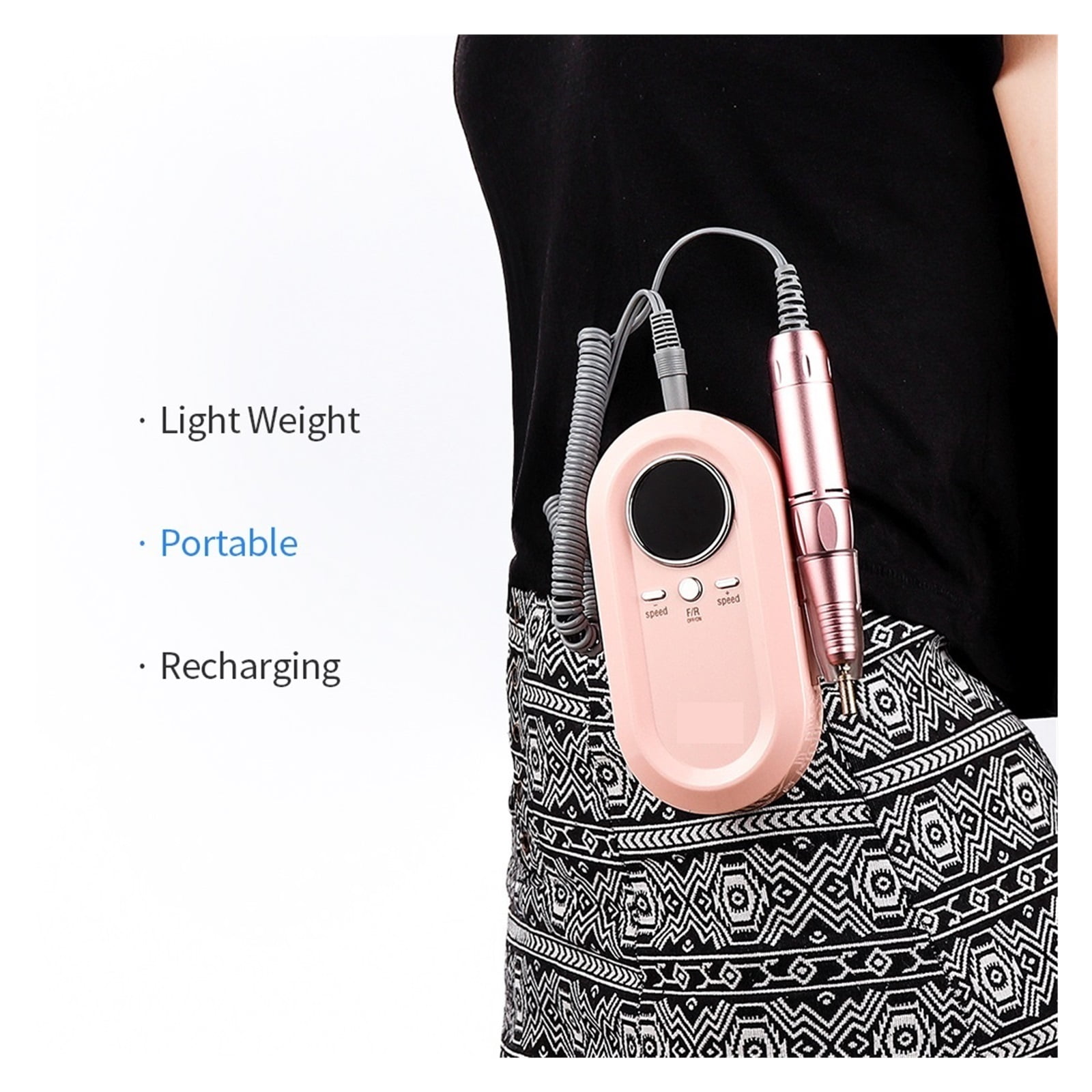 Portable Nail Drill, 30000 RPM Portable Electric Nail Drill Machine, Manicure Pedicure Tool Set, Nail Polisher Remove Gel Nail Polish Acrylic ,Long Lasting