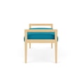 thumbnail image 3 of Pemberly Row Waiting Reception 2 Seat Bench Wood Frame in Teal, 3 of 5