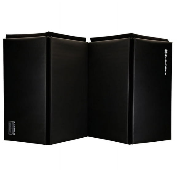 We Sell Mats 4' x 8' Folding Gymnastics Tumbling Mat, Black, 1.5-inch