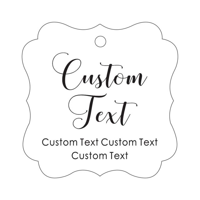 Darling Souvenir Personalized Paper Hang Tags Custom Text Wedding Party Gift Favor Tags -White-100 Tags
