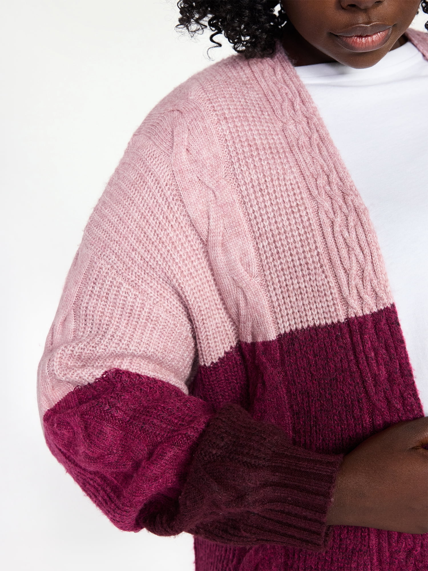 Terra & Sky Women's Plus Open Front Cardigan Sweater, Midweight, Size 1X-5X