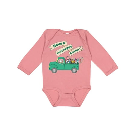 

Inktastic Have a Very Hoppy Easter Green Bunny Truck Gift Baby Boy or Baby Girl Long Sleeve Bodysuit