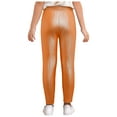 thumbnail image 2 of YONGHS Girls Dance Leggings Metallic Ribbed with Comfort Elastic Waistband for Jazz Class Hip-hop Stage Performance Orange 100, 2 of 7