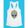 thumbnail image 3 of Alien With Space Eyes Racerback Tank Women -SPIdeals Designs, Female Small, 3 of 4