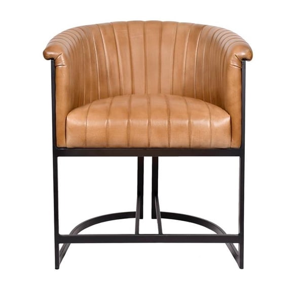 Wilbur Dining Chair in Mid-Century Caramel Finish on Genuine Leather