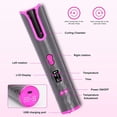 thumbnail image 5 of Cordless Automatic Hair Curler, Portable Wireless Curling Iron with LCD Display, Fast Heating, Adjustable Temperature, Auto Rotating Ceramic Barrel Curling Wand USB Rechargeable, Grey, 5 of 5