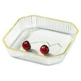 thumbnail image 1 of Tray with Hollow Handle Thicken Stackable Light Luxury Inlaid Golden-rimmed Tray for Kitchen, 1 of 8