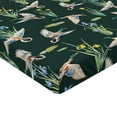 thumbnail image 4 of Ambesonne Retro Fitted Sheet, Repetitive Cranes Pattern, Queen Size, Hunter Green Earth Yellow, 4 of 5