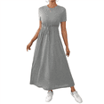 thumbnail image 2 of Vestido Informal de Corta para Mujer, con Bolsillos, Color Gris, Talla M, 2 of 9
