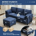 thumbnail image 5 of Magic Union Convertible Sectional Couches for Living Room- Small Space Couches L-Shaped Sofa, Corduroy Upholstered 3 Seats Sofas W/Storage Chaise, USB Ports, Side Pockets and Pillows, 5 of 9