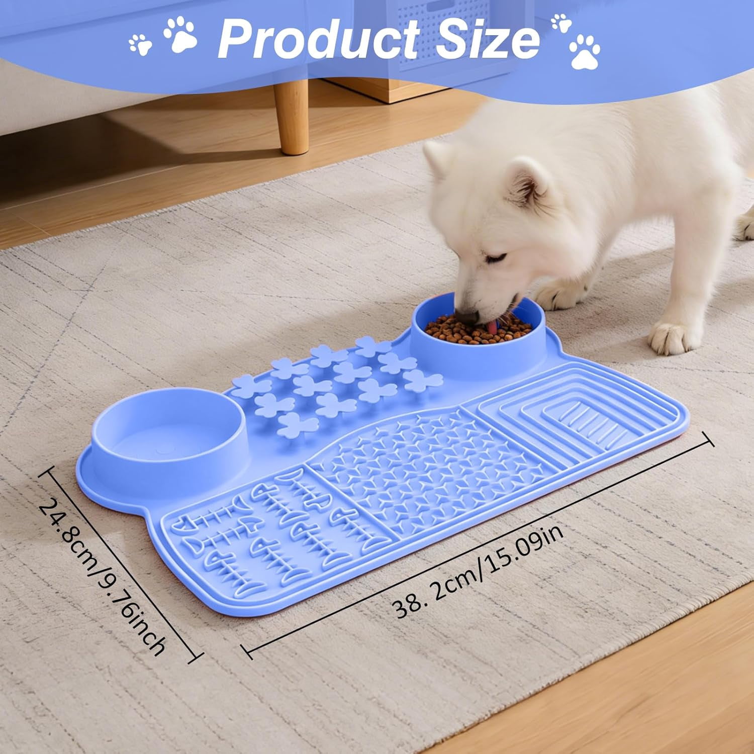Slow Feeder Insert Dog Indoor Pet Bowl (Blue Panda)