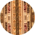 thumbnail image 1 of Ahgly Company Indoor Round Abstract Orange Modern Area Rugs, 5' Round, 1 of 4