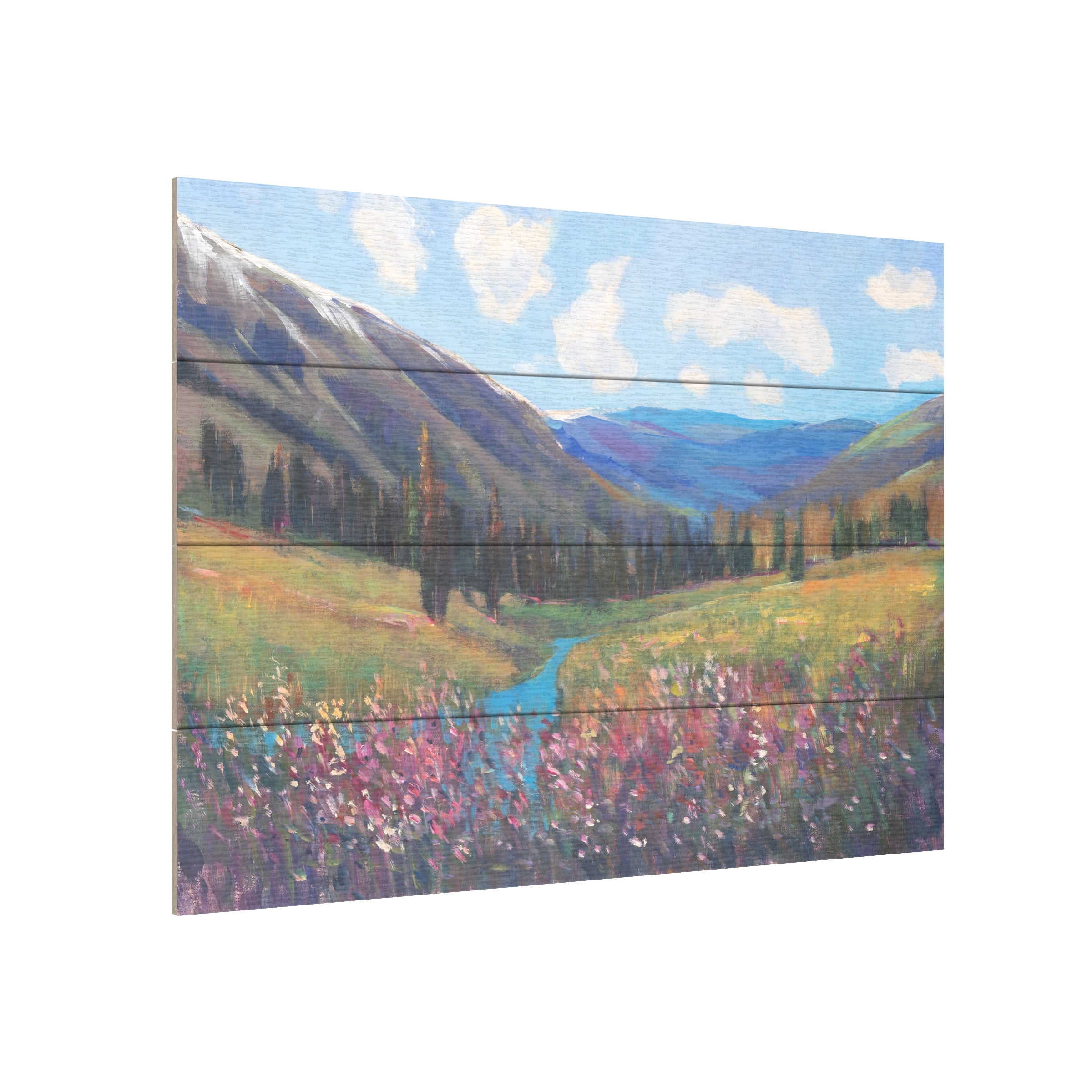 Tim O'Toole 'Mountain Pass II' Wood Slat Art 12x16