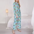 thumbnail image 3 of Lsque Flamingos And Tropical Plants Pattern Long Sleeve Pajama Set for Women - Soft 2-Piece Sleepwear and Loungewear Set with Pockets, Comfy Nightwear-Medium, 3 of 7