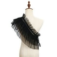 thumbnail image 5 of SDFGTstore Women's Vintage Ruffled Tulle Shawl Shoulder Wrap Shrug Vintage Mesh Cape False Collar with Ribbon Tie Halloween Costume, 5 of 14