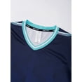 thumbnail image 4 of TSSOE Soccer Uniforms for Kids Boys Football Jersey V Neck Practice T Shirt and Sport Shorts Set Team Navy Blue M, 4 of 6