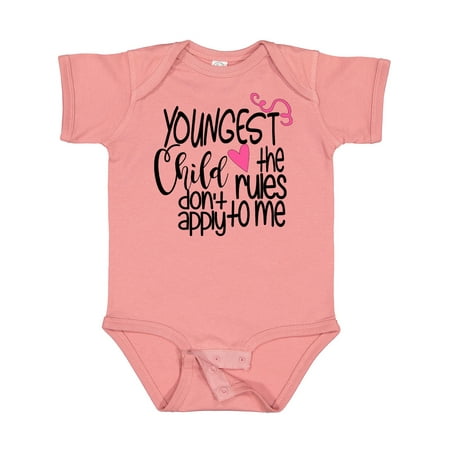 

Inktastic Youngest Child the Rules Don t Apply to Me Gift Baby Boy or Baby Girl Bodysuit