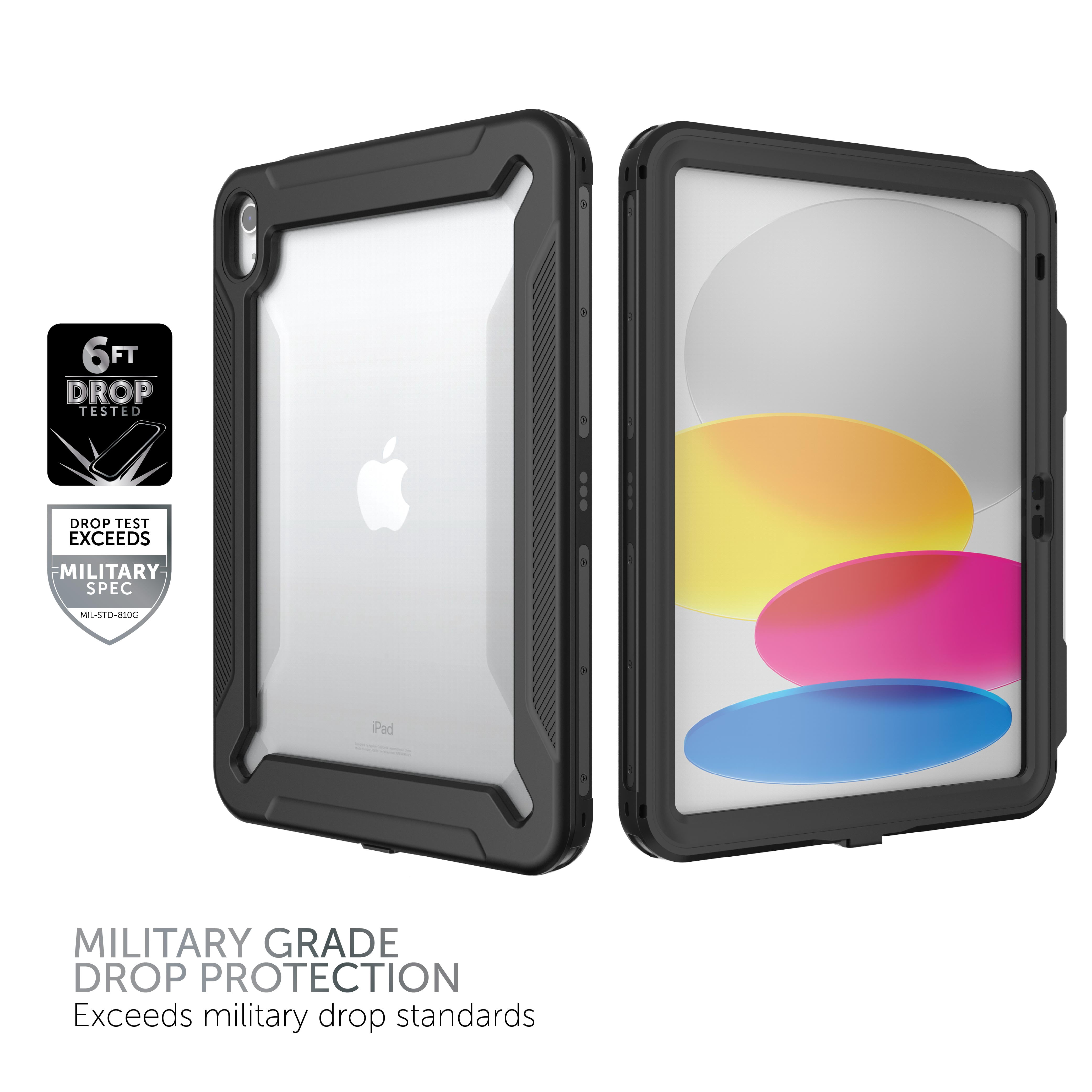 Body Glove Tidal Waterproof Tablet Case for iPad (A16) / iPad (10th generation) - Black/Clear