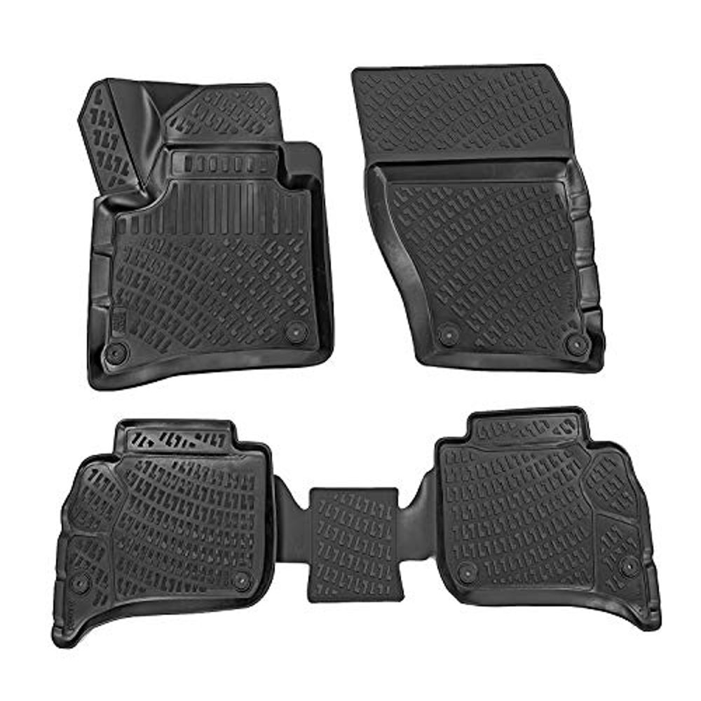 Crocliner Front and Rear All Weather Custom Fit Floor Mats for Volkswagen Touareg / 20112017