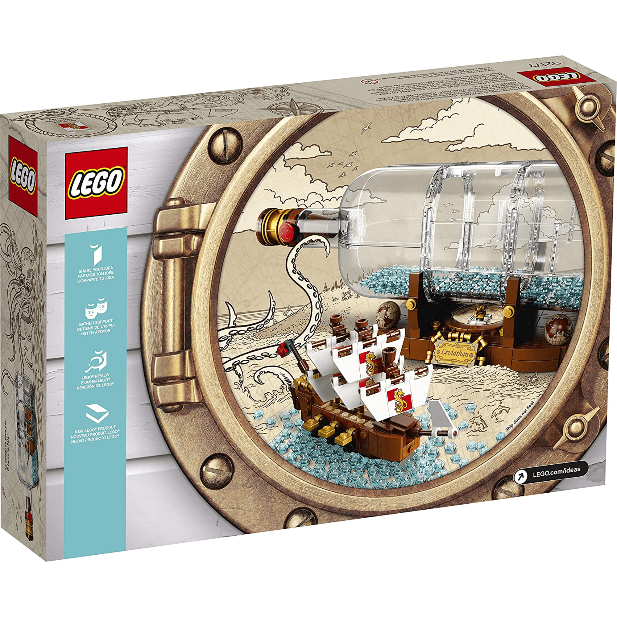 LEGO Ideas Ship in a Bottle 92177 Expert Building Kit Snap Together Model Ship Collectible Display Set and Toy for Adults 962 Pieces Walmart