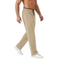 thumbnail image 5 of cfhntfmh Mens Running Pants Lightweight Straight Leg Drawstring Pants with Pockets Elastic Waisted Workout Pants (Khaki,X-Large), 5 of 6