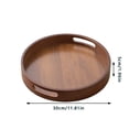 thumbnail image 3 of Walnut Wooden Tray, Rustic Vintage Decorative Tray, Fast Food Style Serving Trays for Eating On Lap, Side Plates for Tea Coffee Breakfast, 3 of 8