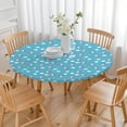 thumbnail image 3 of Blue Cartoon Unicorn Head Star Cloud Pattern Round Fitted Tablecloth with Elastic Edge,Dining Table Cover Waterproof,Outdoor Round Tablecloth for Camping,Dining,Indoor and Outdoor, 3 of 7