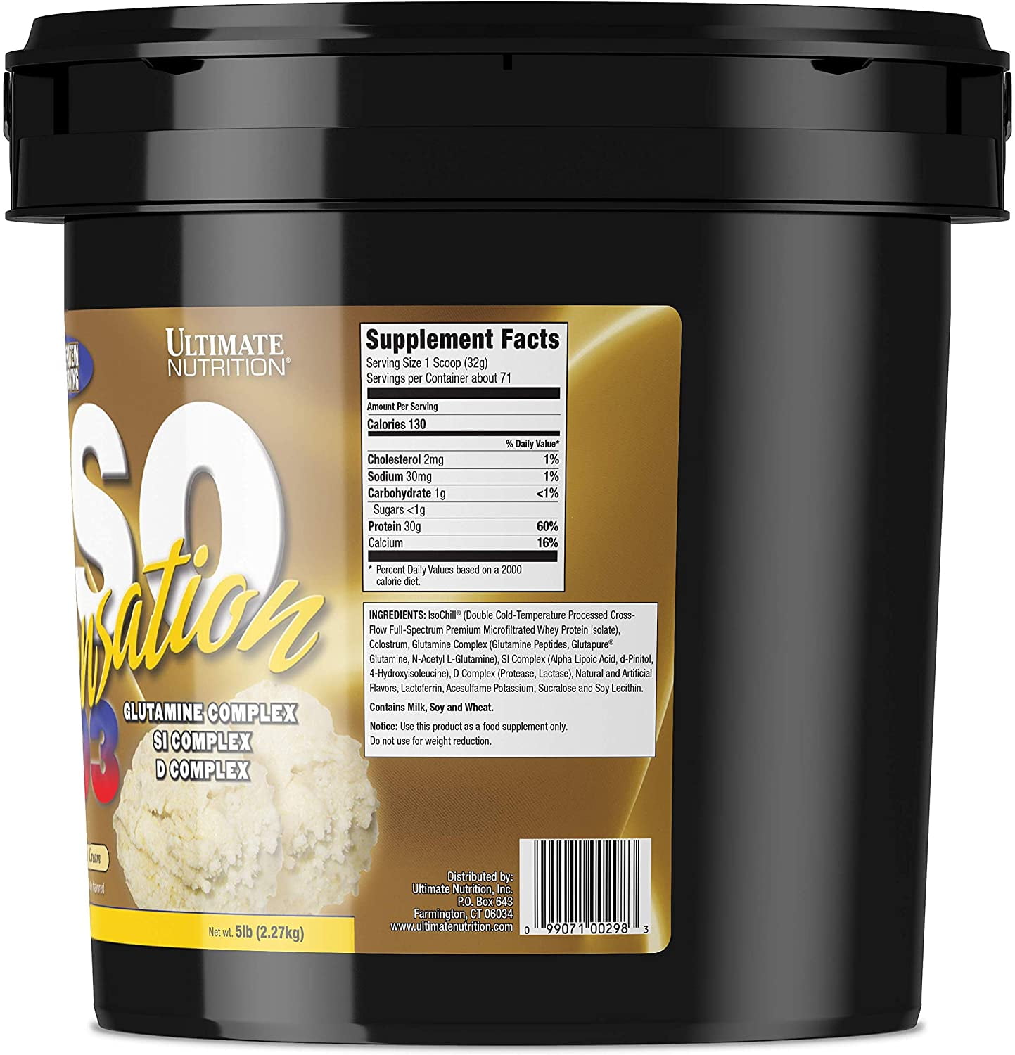 Ultimate Nutrition ISO Sensation 93 100% Whey Protein 5 lbs - Banana Ice Cream