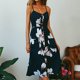 thumbnail image 1 of Vestido maxi con tirantes para mujer Vestido ajustado con estampado floral de un solo pecho Traje diario FLhrweasw Nuevo, 1 of 7