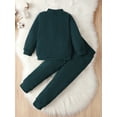 thumbnail image 6 of Little Boys Clothes 7T Boys Outfits 7T Boys Long Sleeve Solid Color Top Pants 2PCS Boys Sweater Clothing Set Green, 6 of 7
