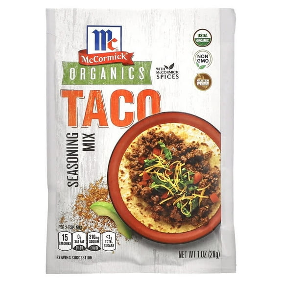 McCormick, Organic Seasoning Mix, Taco, 1 oz Pack of 4