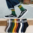 thumbnail image 3 of Men's Autumn Winter Mid-Calf Socks, Random Color, Anti-Odor, Sweat Absorbing, Breathable Comfortable Couple Sports Socks, Multiple Pack Options, 3 of 10