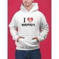 thumbnail image 2 of Smartprints Mens Graphic Hoodie White - I Love Ramen Cotton Blend Regular Fit, 2 of 4