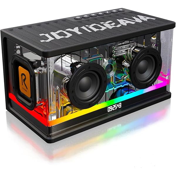 wonima11 Bluetooth Speaker Ultra Heavy Bass 40W RGB Light Cyber Mechanical Industrial Style Bluetooth 5.0 Wireless Stereo Sound Speaker for Indoor and Computer Room (Black)