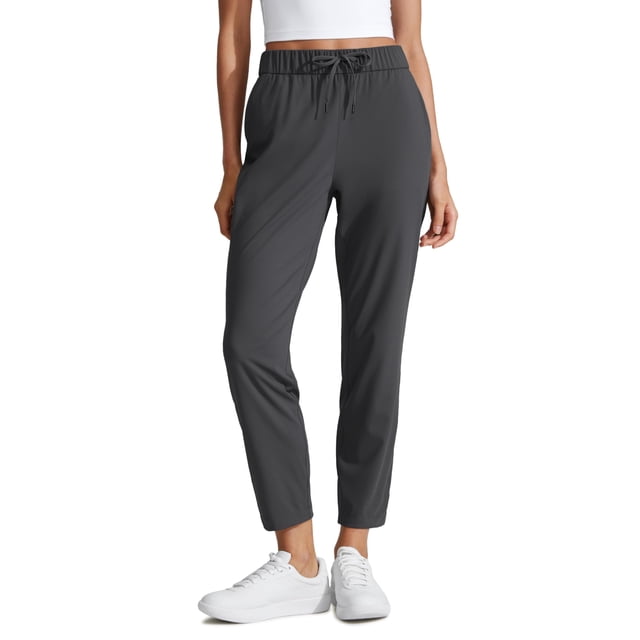 Pantalones CRZ YOGA 27" con elasticidad 4 direcciones, tobillo, gris tinta, talla M